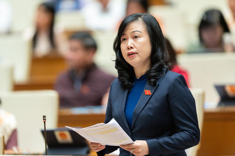 Bộ trưởng Đào Hồng Lan giải trình trước Quốc hội về tình trạng nợ đọng thanh toán bảo hiểm y tế - Ảnh 1.