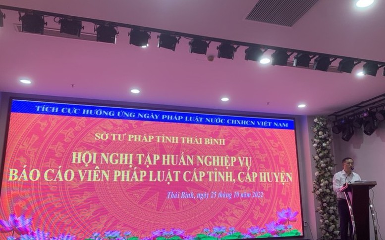 Thái Bình tập huấn nghiệp vụ báo cáo viên pháp luật hưởng ứng Ngày Pháp luật Việt Nam