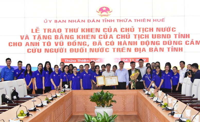 Thừa Thiên Huế: Biểu dương thanh niên có hành động dũng cảm cứu người đuối nước - Ảnh 3.