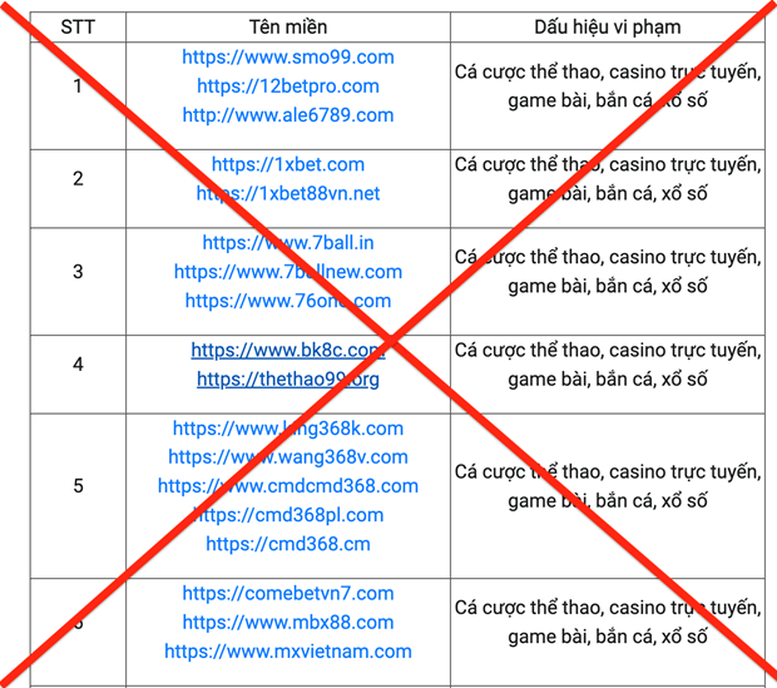 Công bố 98 website có dấu hiệu vi phạm pháp luật  - Ảnh 1.