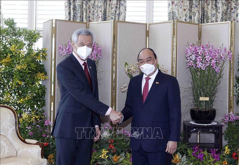 Chủ tịch nước Nguyễn Xuân Phúc hội đàm với Thủ tướng Singapore Lý Hiển Long - Ảnh 1.