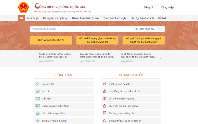 24 dịch vụ công trực tuyến cần sớm được cung cấp trên Cổng dịch vụ công quốc gia