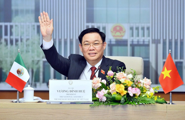 Chủ tịch Quốc hội Vương Đình Huệ hội đàm trực tuyến với Chủ tịch Thượng viện Mexico - Ảnh 1.