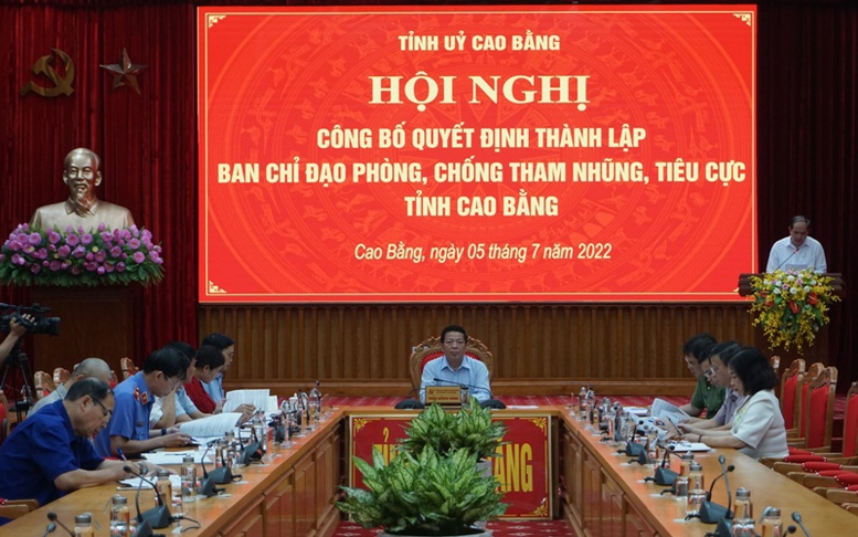 Cao Bằng, Nghệ An thành lập Ban Chỉ đạo phòng, chống tham nhũng tiêu cực