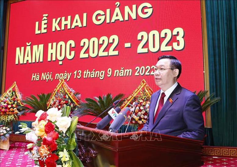 Chủ tịch Quốc hội dự Lễ khai giảng năm học 2022 - 2023 tại Học viện Quốc phòng - Ảnh 1.