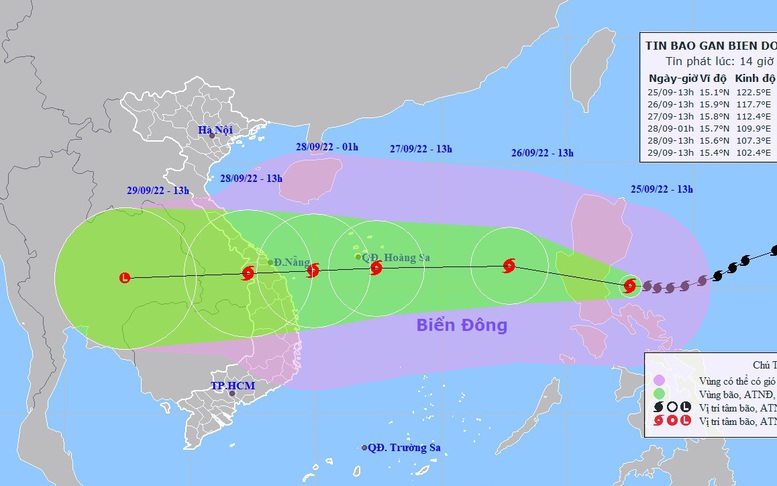 CẬP NHẬT: Bão NORU giật trên cấp 17 tiến nhanh vào Biển Đông; đổ bộ Huế-Bình Định ngày 28/9