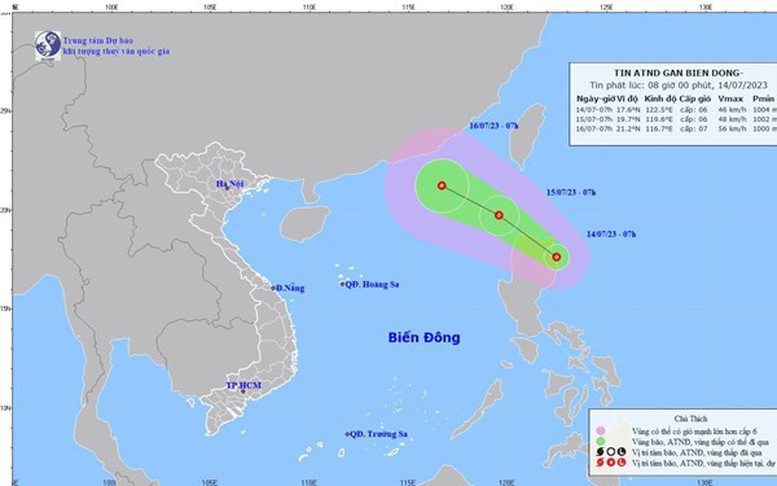 Xuất hiện áp thấp nhiệt đới có khả năng mạnh lên thành bão