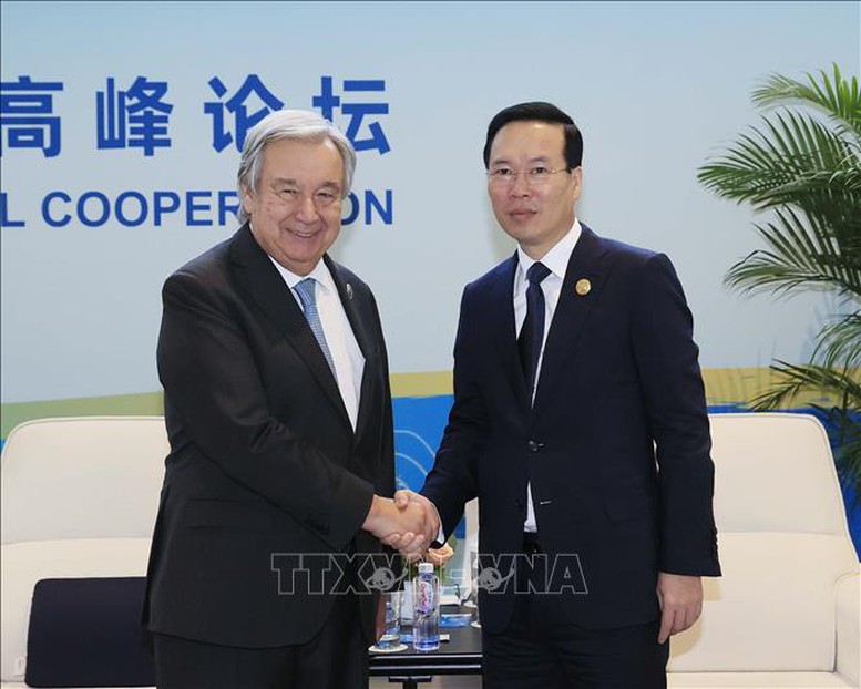 Chủ tịch nước Võ Văn Thưởng tiếp Tổng Thư ký LHQ António Guterres - Ảnh 1.