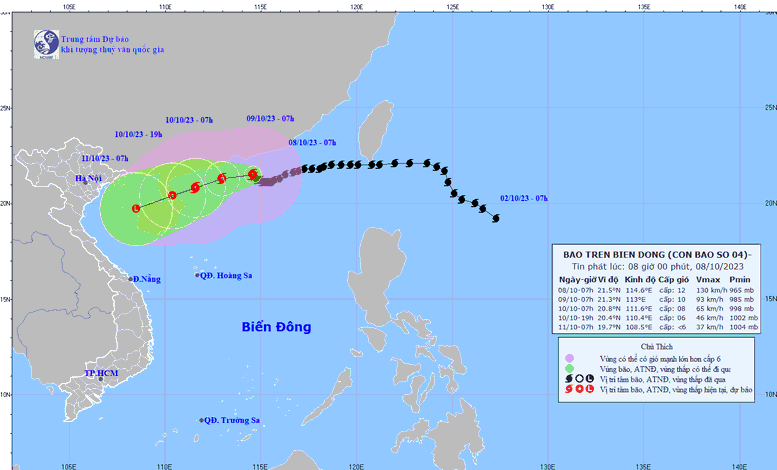Bão số 4 di chuyển chậm theo hướng Tây Tây Bắc và sẽ suy yếu dần - Ảnh 1.