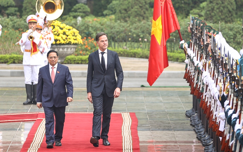 Hình ảnh: Thủ tướng Phạm Minh Chính chủ trì lễ đón chính thức Thủ tướng Hà Lan Mark Rutte