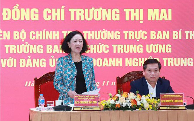 Thường trực Ban Bí thư Trương Thị Mai làm việc với Đảng ủy Khối Doanh nghiệp Trung ương