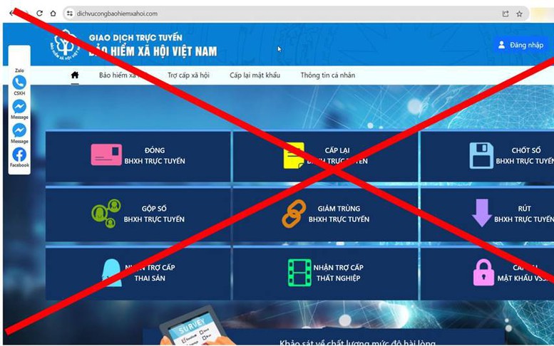 Xuất hiện trang web tư vấn bảo hiểm xã hội giả mạo