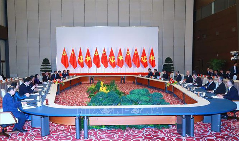 Thường trực Ban Bí thư Trương Thị Mai hội đàm với Chánh Văn phòng Trung ương Đảng Cộng sản Trung Quốc- Ảnh 2.