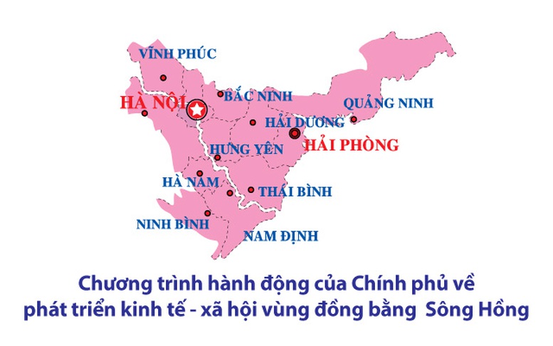 Infographics: Chương trình hành động của Chính phủ về phát triển kinh tế - xã hội vùng đồng bằng sông Hồng