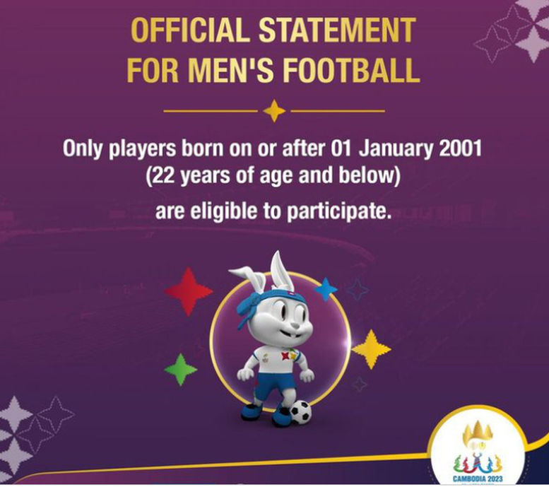 Bóng đá nam SEA Games 32: Cầu thủ hơn 22 tuổi không được tham dự - Ảnh 1.