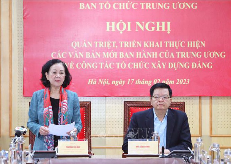 Ban Tổ chức Trung ương quán triệt, triển khai các văn bản mới về công tác tổ chức xây dựng Đảng - Ảnh 1.