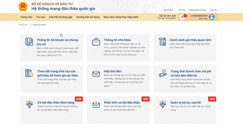 Từ ngày 1/3/2023, Hệ thống mạng đấu thầu quốc gia triển khai chức năng mới - Ảnh 1.