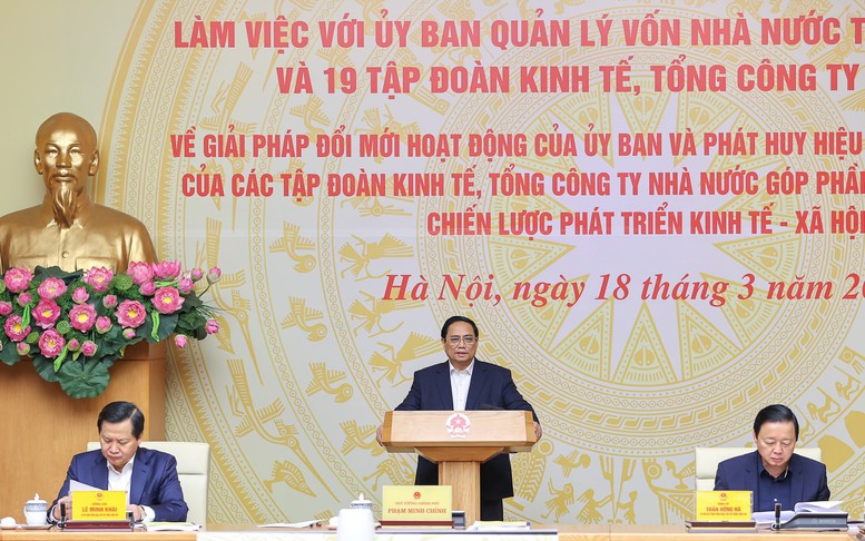 Thủ tướng chủ trì hội nghị với Ủy ban Quản lý vốn nhà nước tại doanh nghiệp và 19 tập đoàn, tổng công ty