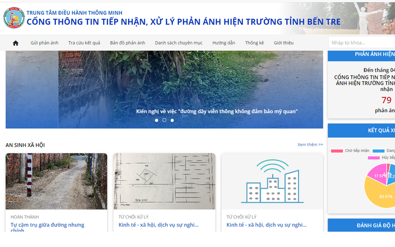 Bến Tre triển khai Hệ thống thông tin tiếp nhận, xử lý phản ánh hiện trường