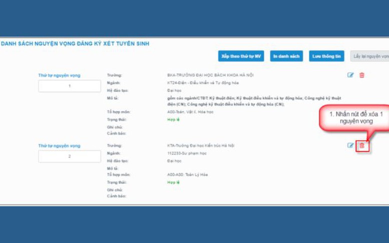 Hướng dẫn chi tiết cách đăng ký nguyện vọng xét tuyển đại học