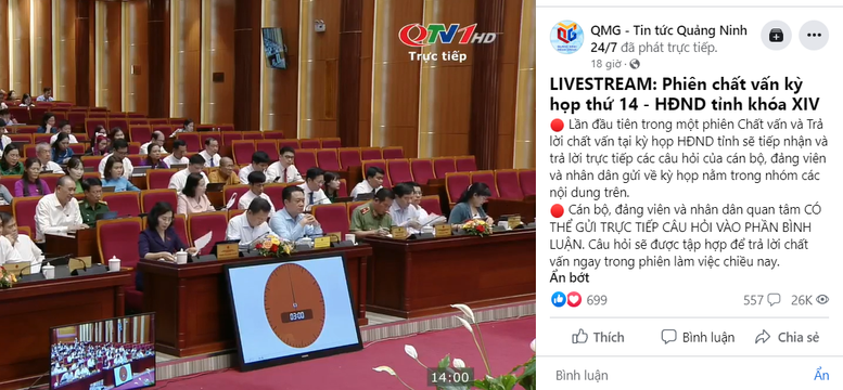 HĐND tỉnh Quảng Ninh: Livestream phiên chất vấn và trả lời chất vấn - Ảnh 1.