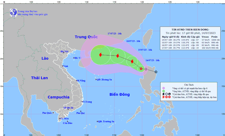 Áp thấp nhiệt đới đã vào Biển Đông - Ảnh 1.
