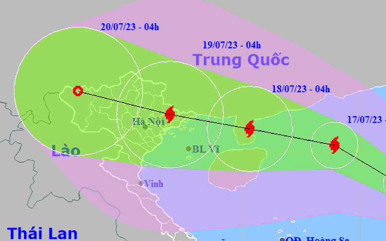 Bão số 1 di chuyển theo hướng tây bắc, sức gió mạnh cấp 9