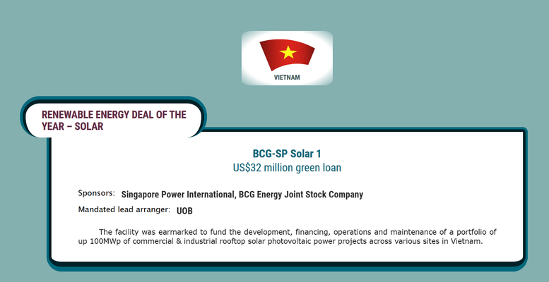The Asset vinh danh thương vụ giải ngân 31,5 triệu USD cho BCG - SP Solar 1 - Ảnh 1.