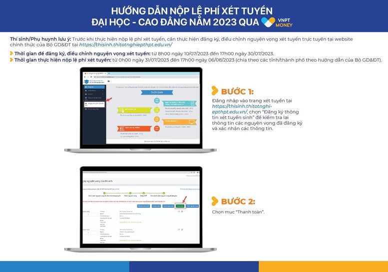 Thanh toán lệ phí xét tuyển đại học bằng quét mã VietQR với VNPT Money - Ảnh 2.