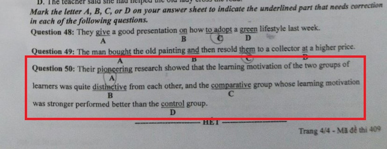 Điều chỉnh đáp án tiếng Anh thi tốt nghiệp THPT nhưng không ảnh hưởng tiến độ chấm thi - Ảnh 1.