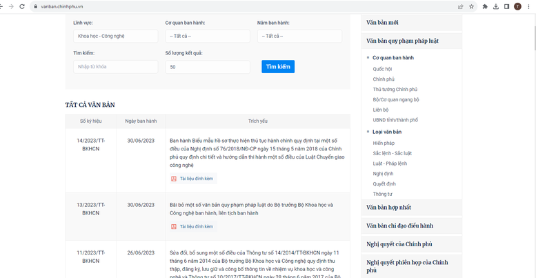 Các văn bản QPPL do Bộ KH&CN chủ trì xây dựng được tìm thấy dễ dàng trên Cổng TTĐT Chính phủ - Ảnh 1.