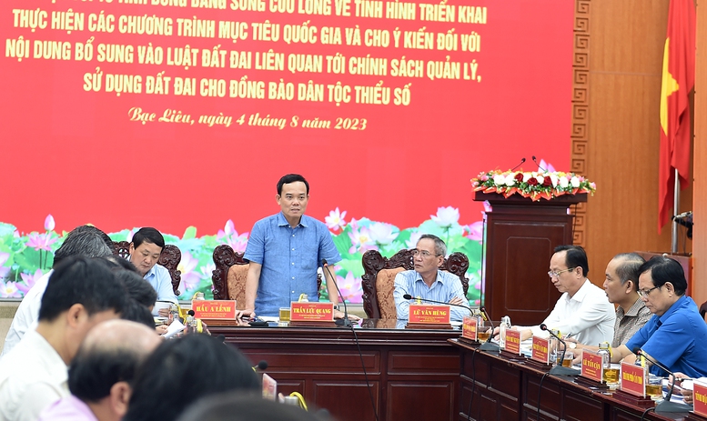 Phó Thủ tướng Trần Lưu Quang đốc tiến độ các chương trình MTQG tại Đồng bằng sông Cửu Long - Ảnh 1.