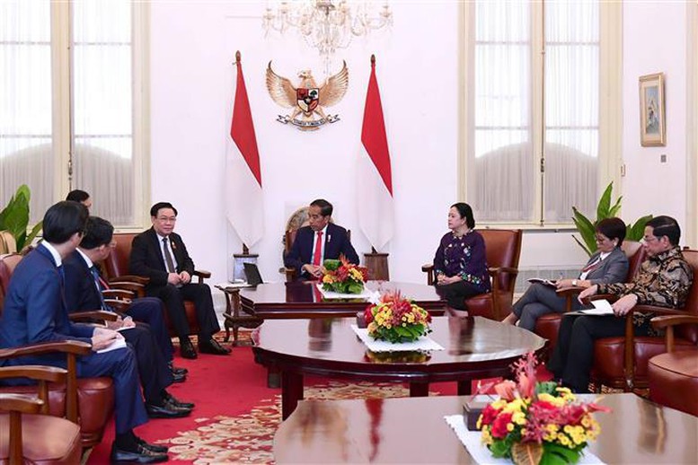 Chủ tịch Quốc hội Vương Đình Huệ hội kiến Tổng thống Indonesia Joko Widodo; gặp lãnh đạo Nghị viện các nước - Ảnh 1.