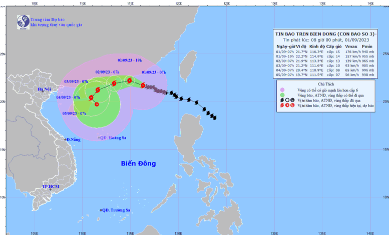 Bão số 3 mạnh cấp 15, giật trên cấp 17 - Ảnh 1.