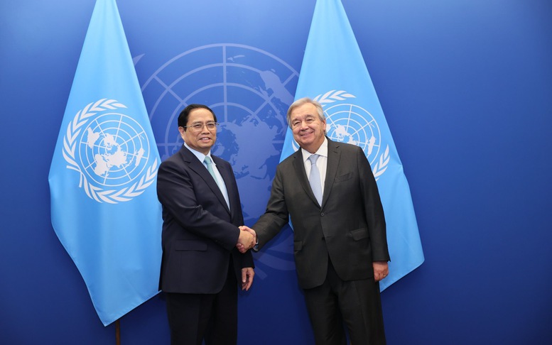Thủ tướng Phạm Minh Chính gặp Tổng Thư ký Liên Hợp Quốc