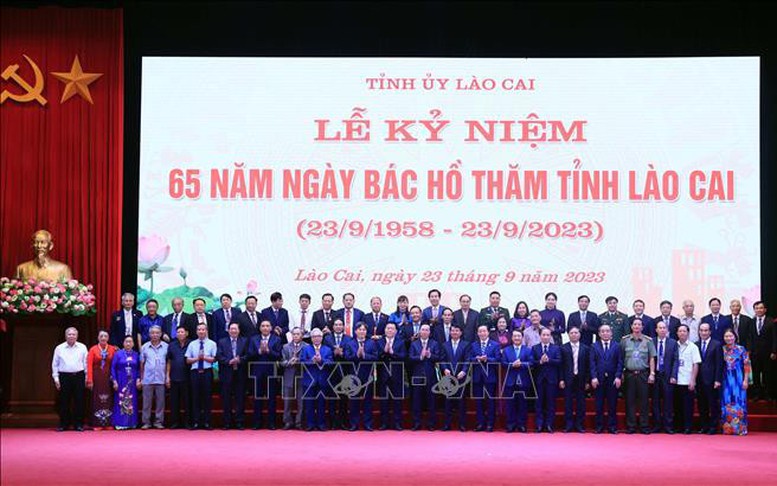 Chủ tịch nước Võ Văn Thưởng dự Lễ kỷ niệm 65 năm Bác Hồ thăm Lào Cai