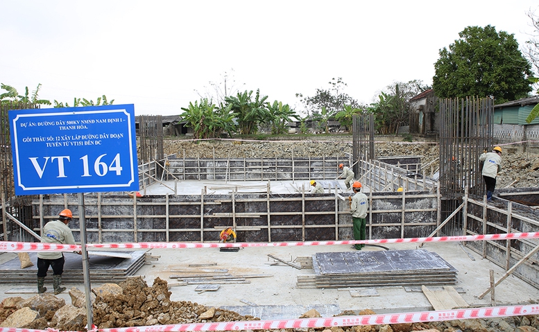 Bàn giao vị trí móng dự án đường dây 500KV đoạn NMNĐ Nam Định 1 - Thanh Hóa trong tháng 1- Ảnh 2.