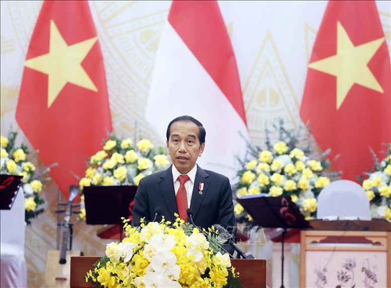 Chủ tịch nước Võ Văn Thưởng chủ trì chiêu đãi trọng thể Tổng thống Indonesia- Ảnh 4.