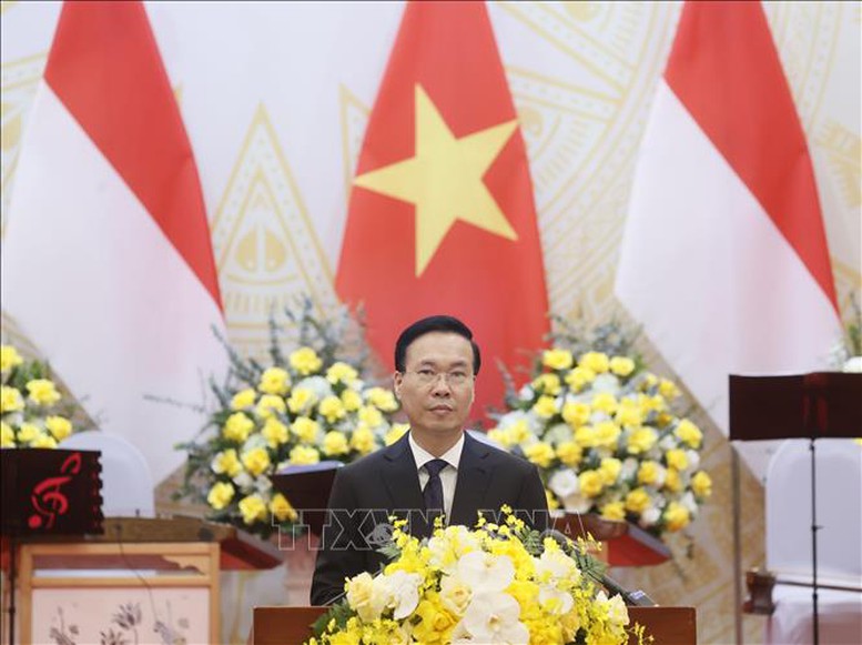 Chủ tịch nước Võ Văn Thưởng chủ trì chiêu đãi trọng thể Tổng thống Indonesia- Ảnh 3.