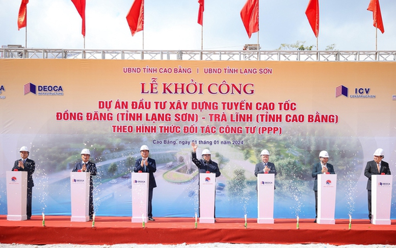 Thủ tướng dự lễ khởi công dự án cao tốc Đồng Đăng, tỉnh Lạng Sơn - Trà Lĩnh, tỉnh Cao Bằng