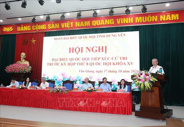 Tổng Bí thư, Chủ tịch nước Tô Lâm tiếp xúc cử tri Hưng Yên - Ảnh 2.