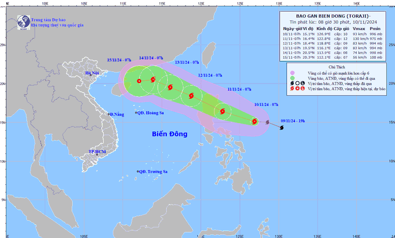 Xuất hiện bão TORAJI gần Biển Đông- Ảnh 1.