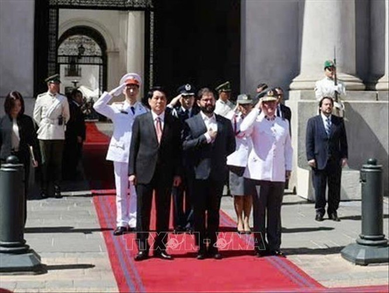 Lễ đón Chủ tịch nước Lương Cường thăm chính thức Cộng hòa Chile- Ảnh 3.