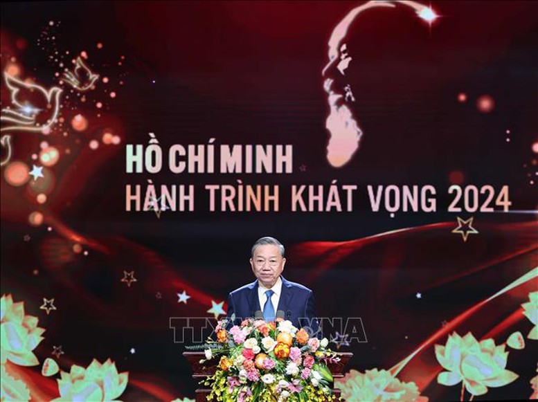 Tổng Bí thư Tô Lâm dự Chương trình 'Hồ Chí Minh-Hành trình khát vọng 2024'- Ảnh 2.