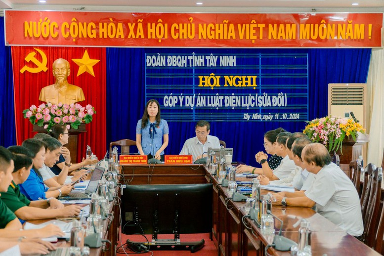 Đoàn đại biểu Quốc hội Tây Ninh làm việc với EVNSPC về góp ý dự thảo Luật Điện lực- Ảnh 1.