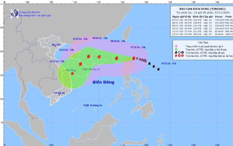 Thủ tướng yêu cầu chủ động ứng phó bão YINXING