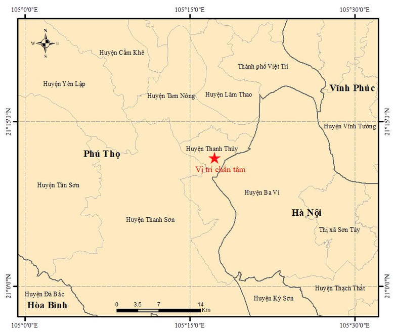 Động đất 3,3 độ tại huyện Thanh Thủy, tỉnh Phú Thọ- Ảnh 1.
