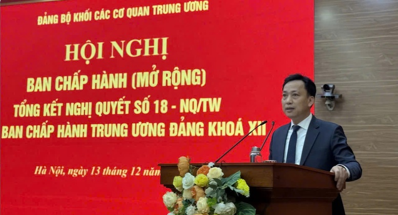 Đảng bộ Khối các cơ quan Trung ương tổng kết triển khai thực hiện Nghị quyết 18-NQ/TW- Ảnh 1.