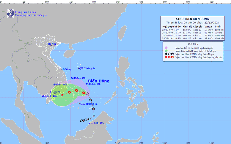 Áp thấp nhiệt đới trên Biển Đông khả năng mạnh lên thành bão