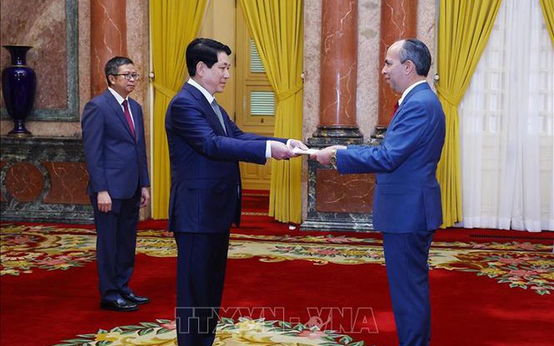 Chủ tịch nước Lương Cường tiếp đại sứ các nước trình Quốc thư